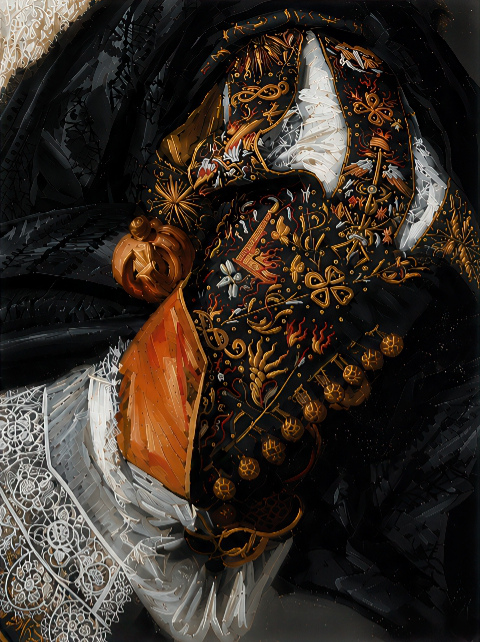 Embroidered Sleeve Detail from The Laughing Cavalier